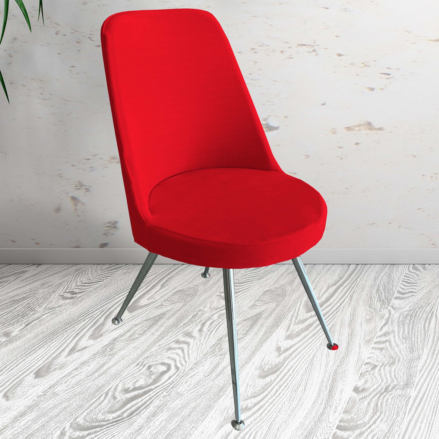 Our Velvet Fabric Dining Chair Covers Red Color