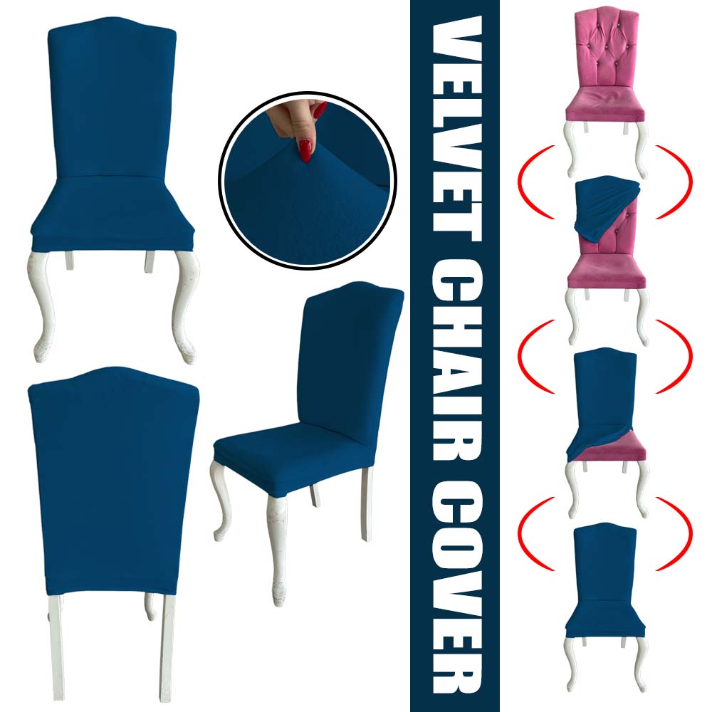 Our Velvet Fabric Avangarde Chair Covers Deep Teal Color