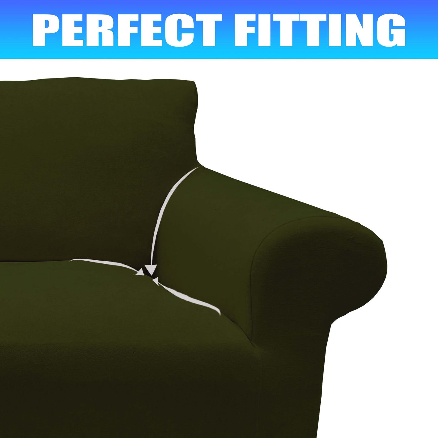 Our Velvet Fabric Sofa Cover Khaki Color 3+3+1+1 Set