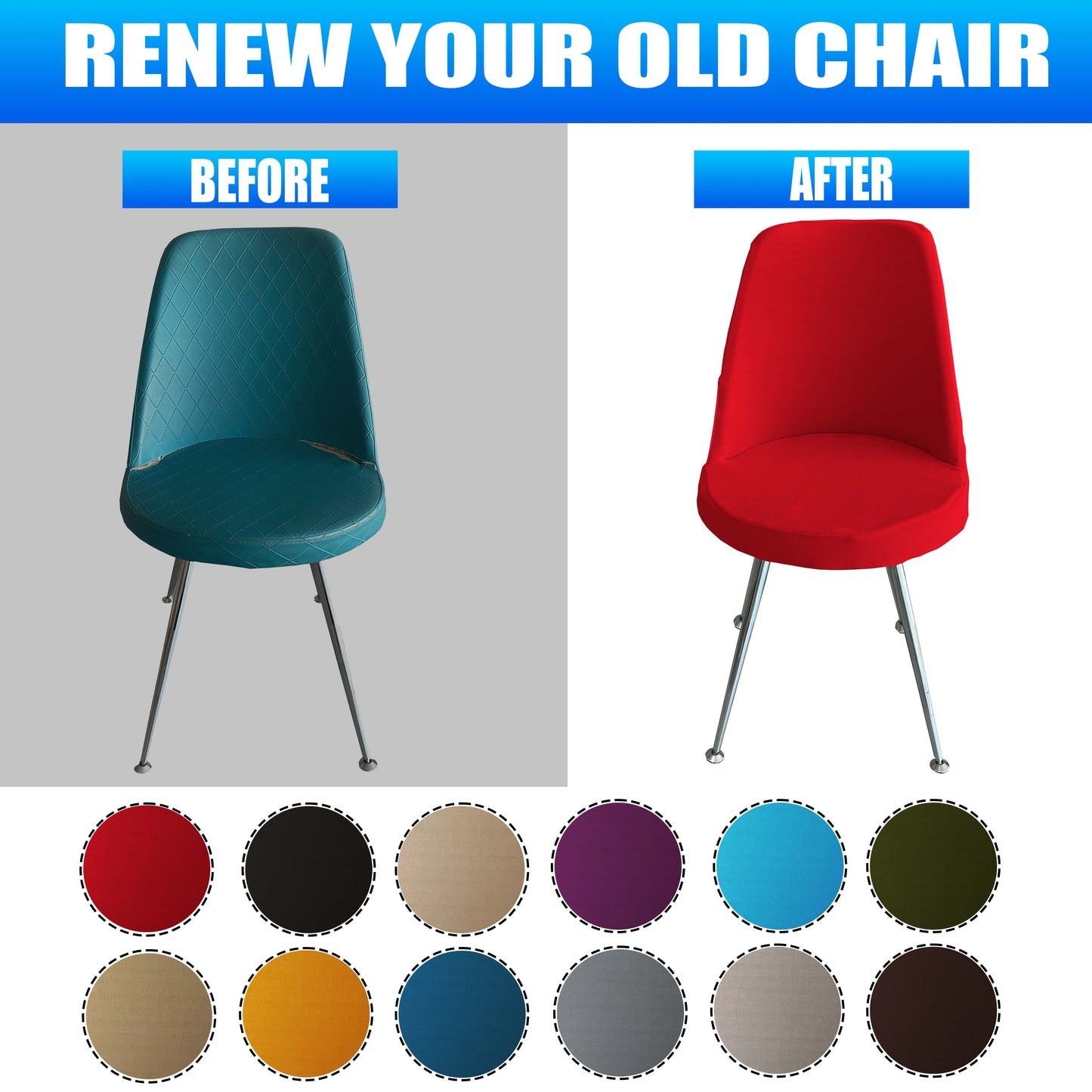 Our Velvet Fabric Dining Chair Covers Red Color