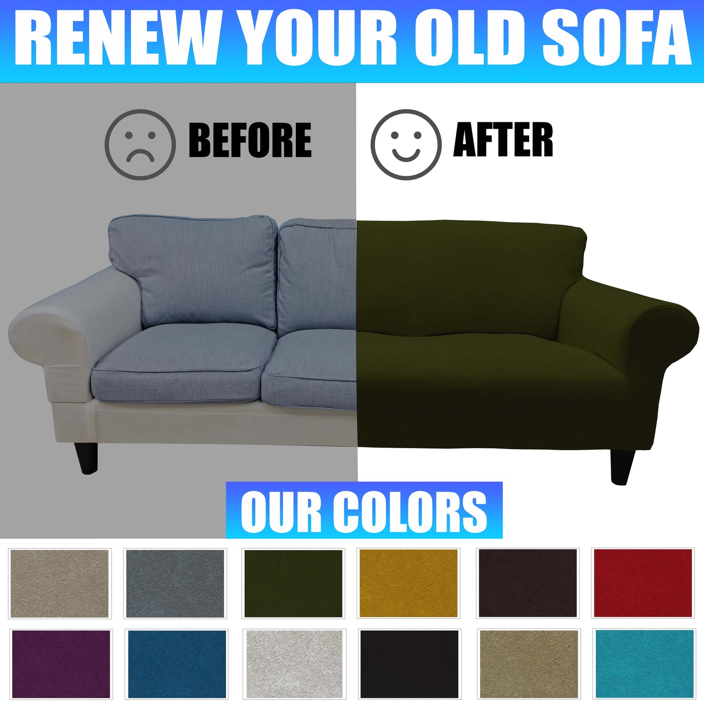 Our Velvet Fabric Sofa Cover Khaki Color