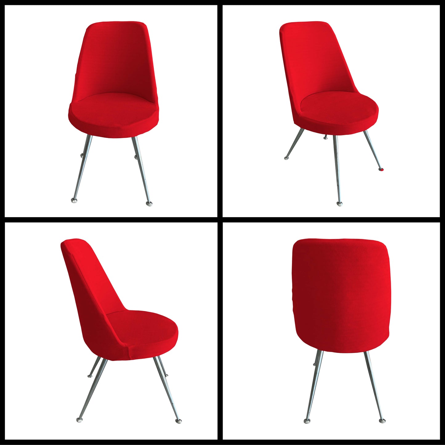 Our Velvet Fabric Dining Chair Covers Red Color