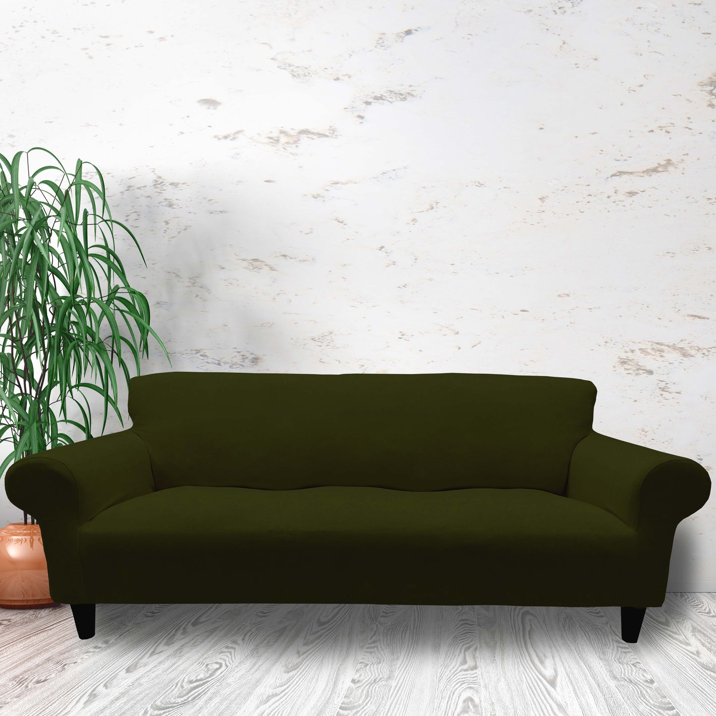 Our Velvet Fabric Sofa Cover Khaki Color