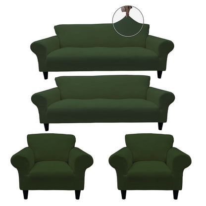 Honeycomb Fabric Sofa Cover Khaki Color 3+3+1+1 Set