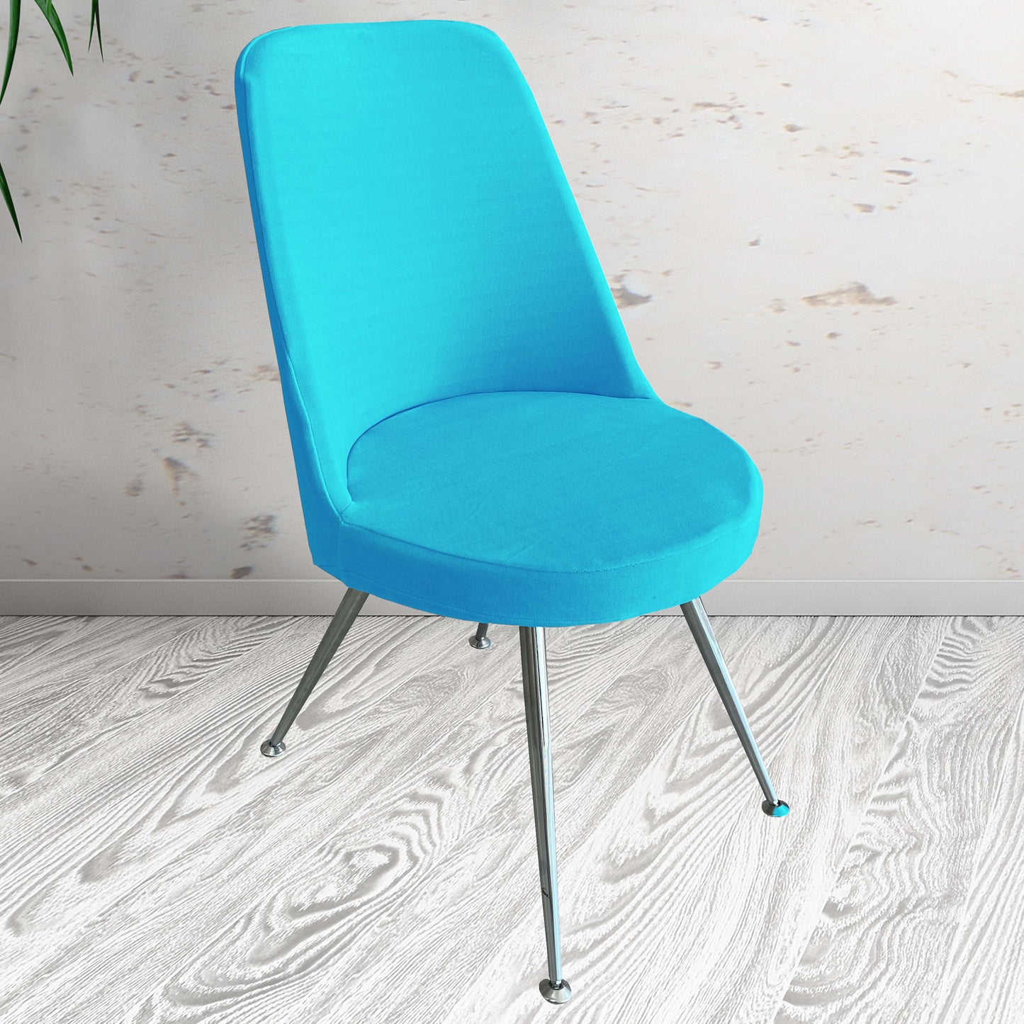 Our Velvet Fabric Dining Chair Covers Turquoise Color