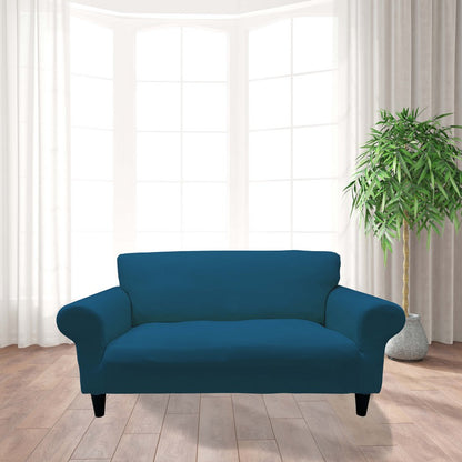 Honeycomb Fabric Loveseat Couch Cover Deep Teal Color