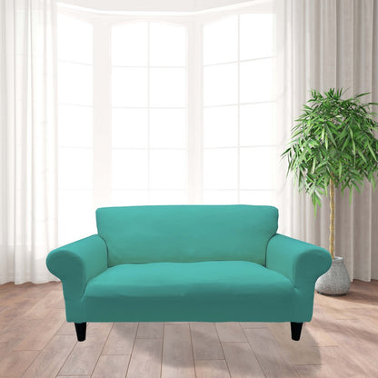 Honeycomb Fabric Loveseat Couch Cover Water Green Color
