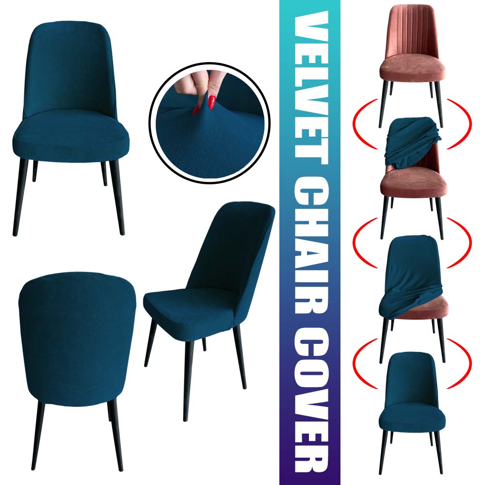 Our Velvet Fabric Living Room Chair Covers Deep Teal Color