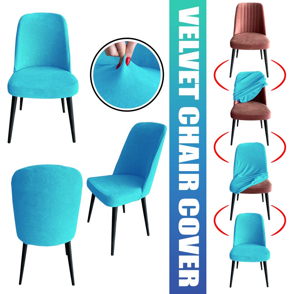 Our Velvet Fabric Living Room Chair Covers Turquoise Color