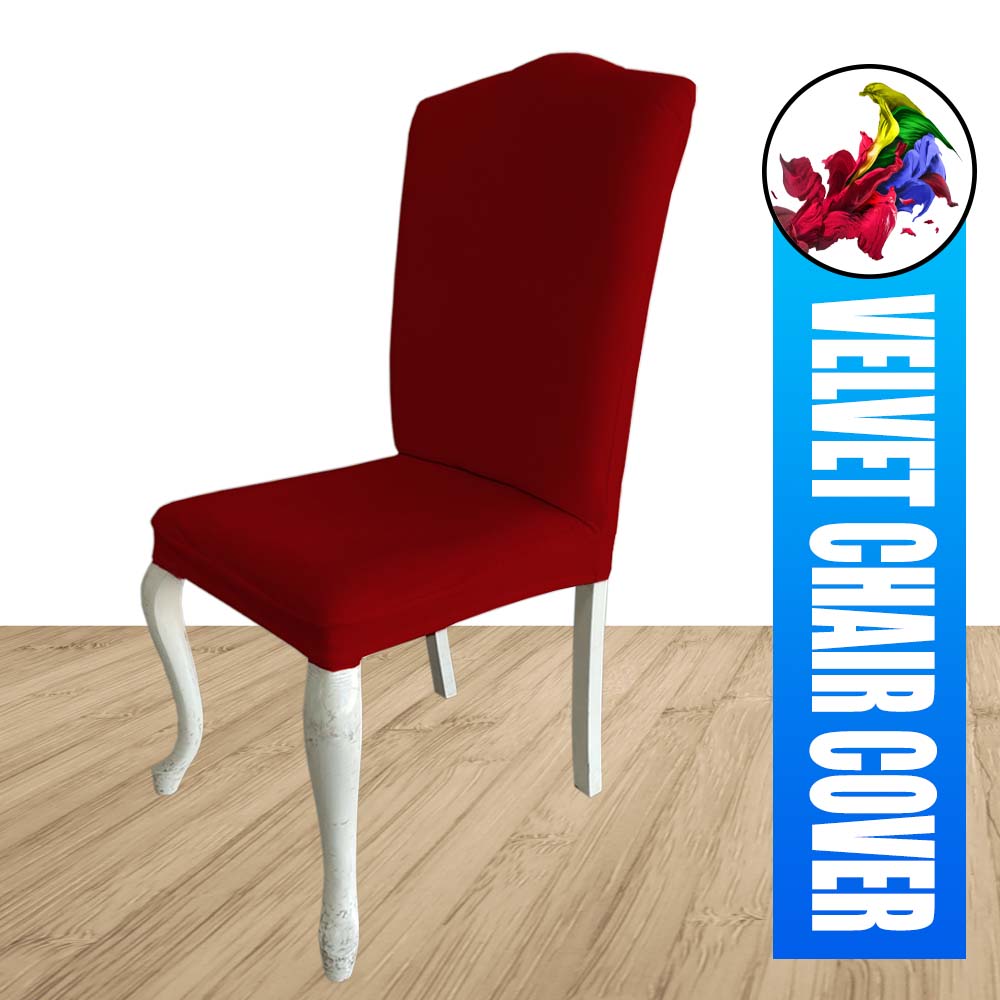 Our Velvet Fabric Avangarde Chair Covers Red Color