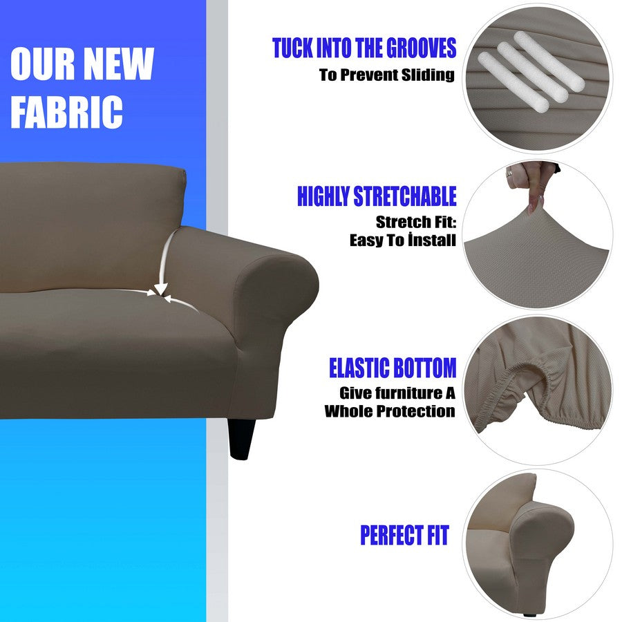 Honeycomb Fabric Sofa Cover Mink Color