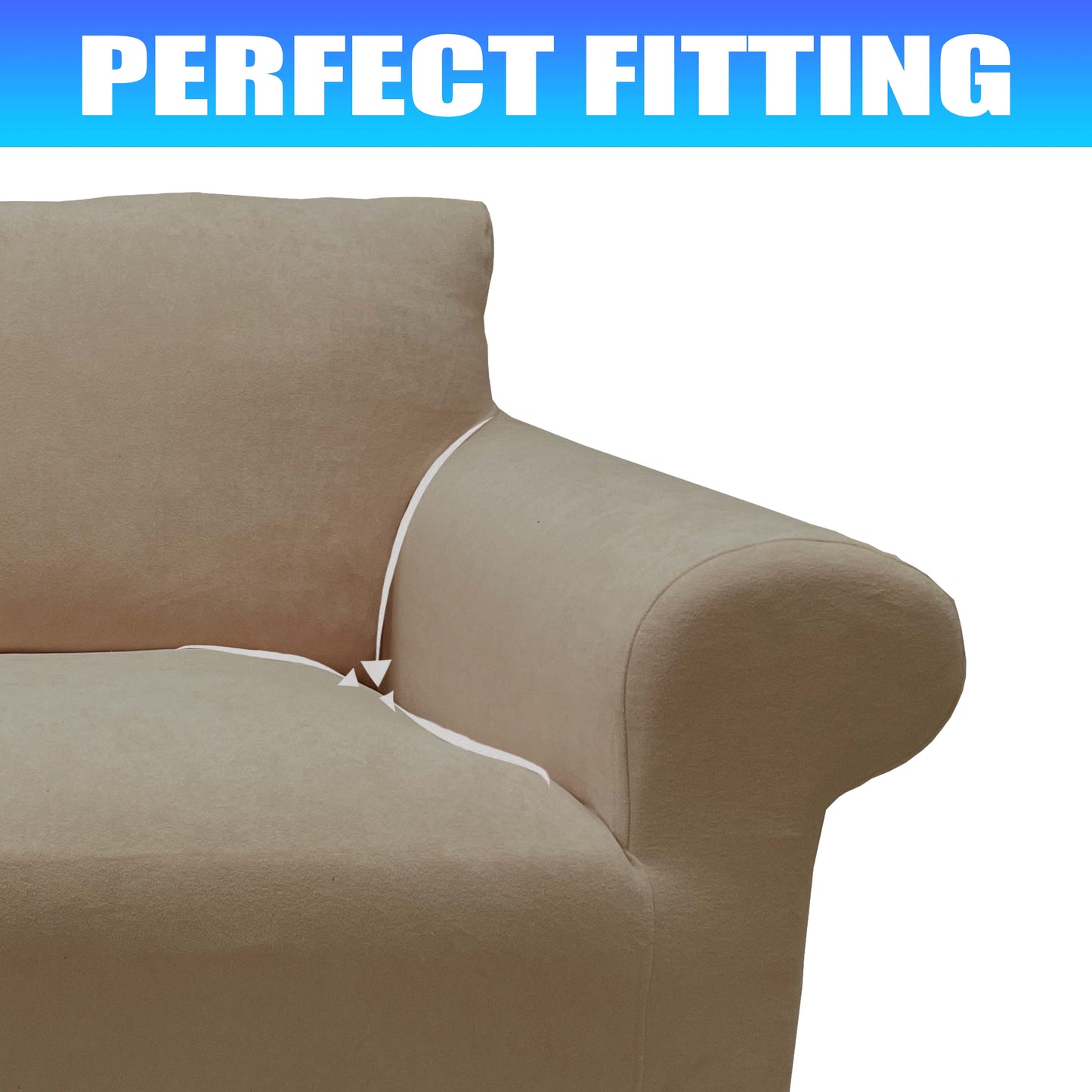 Our Velvet Fabric Sofa Cover Mink Color 3+2+1+1 Set