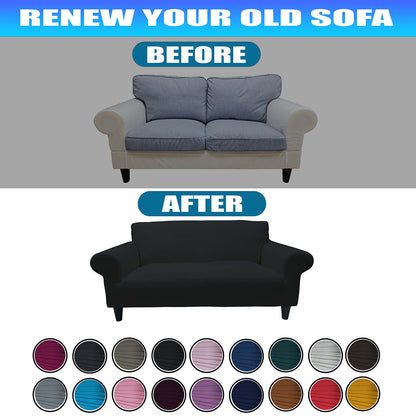 Our Cotton Fabric Loveseat Couch Cover Black Color