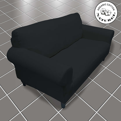 Our Cotton Fabric Loveseat Couch Cover Black Color
