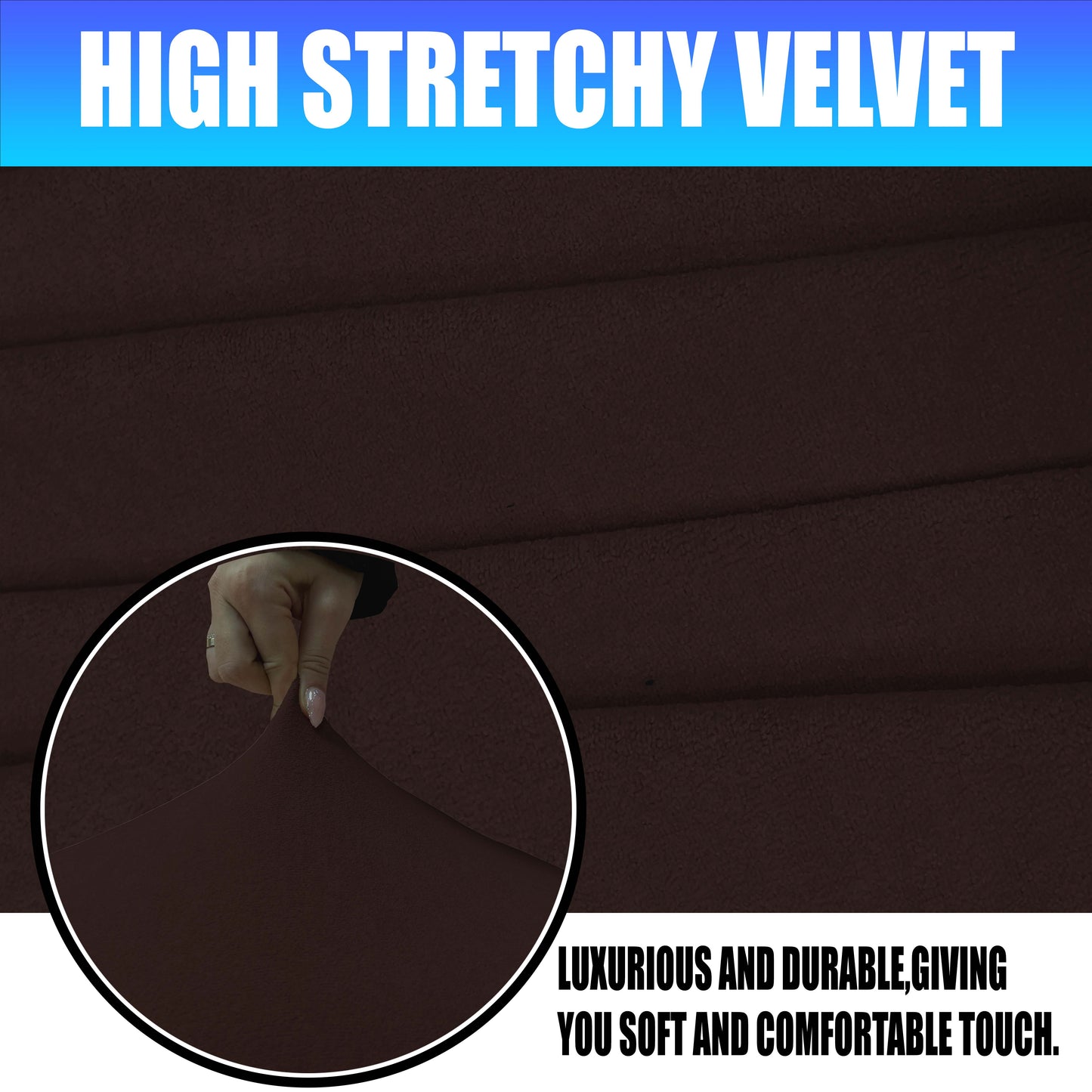 Our Velvet Fabric Sofa Cover Brown Color 3+2+1+1 Set