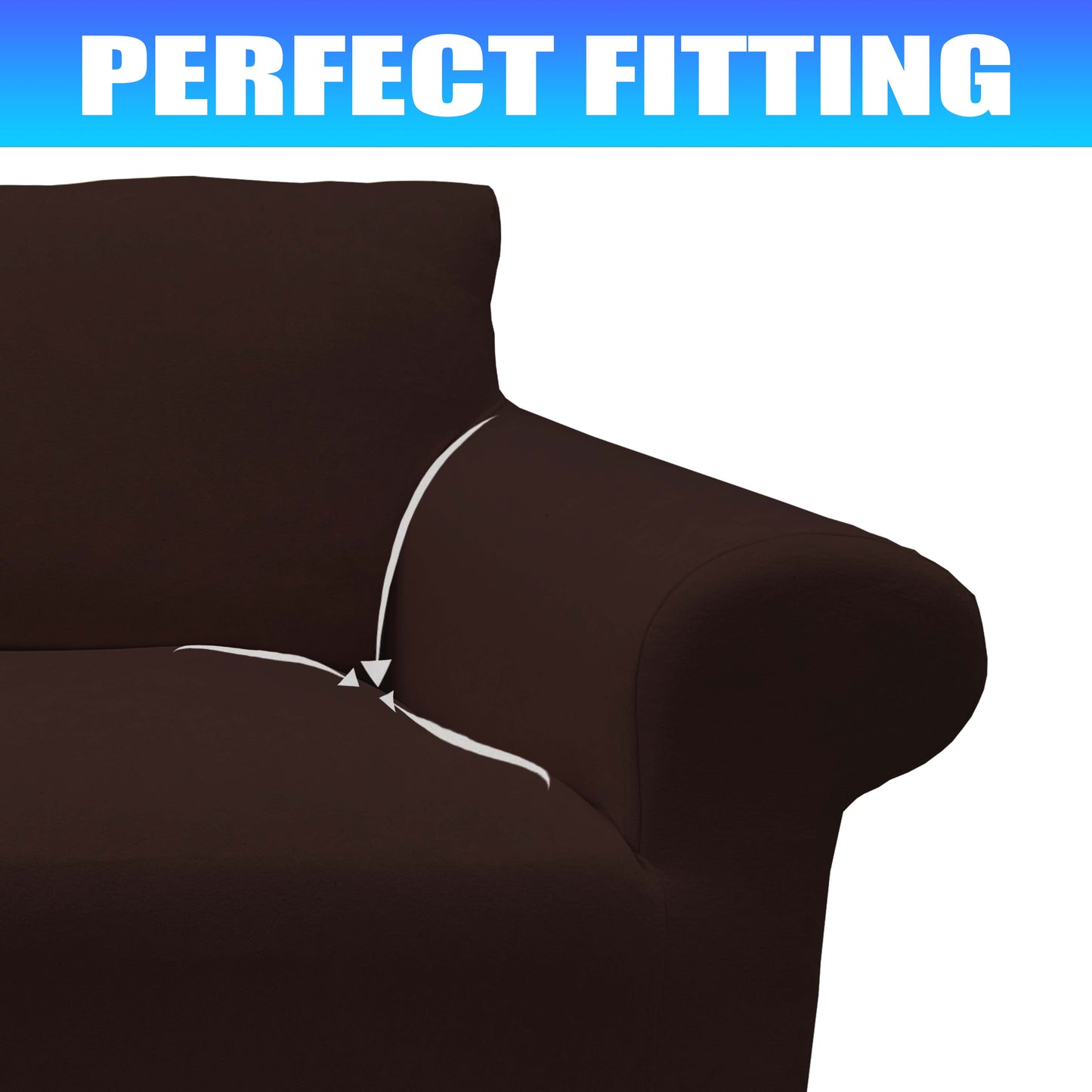 Our Velvet Fabric Sofa Cover Brown Color 3+2+1+1 Set