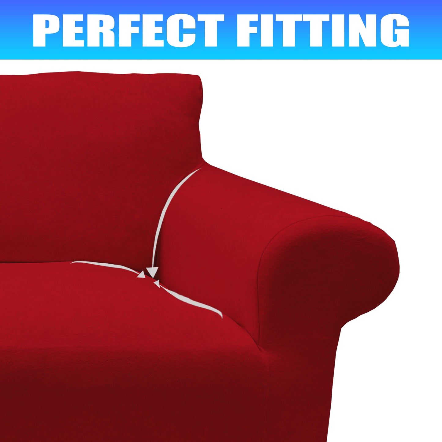 Our Velvet Fabric Sofa Cover Red Color 3+2+1+1 Set
