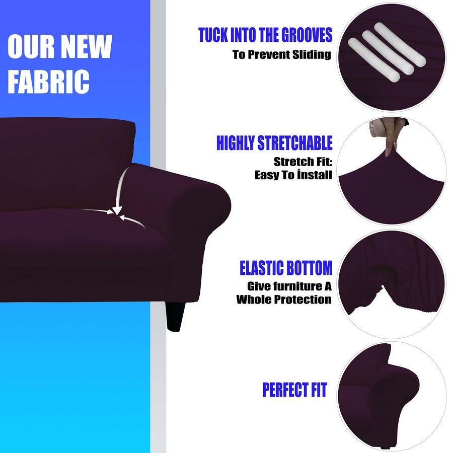 Honeycomb Fabric Sofa Cover Purple Color