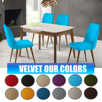Our Velvet Fabric Living Room Chair Covers Turquoise Color