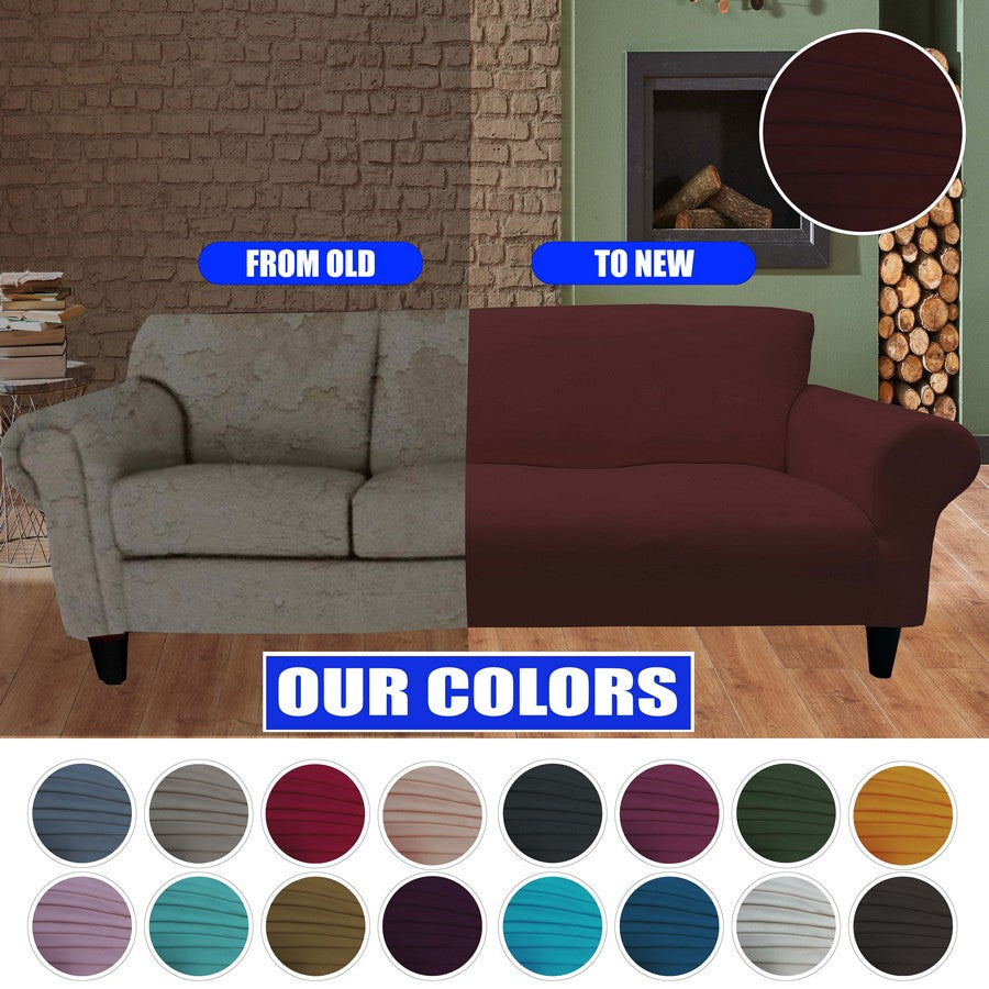 Honeycomb Fabric Sofa Cover Plum Color