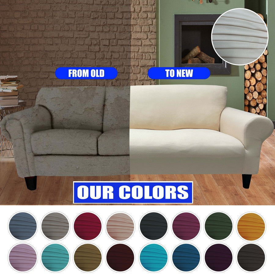 Honeycomb Fabric Sofa Cover Cream Color
