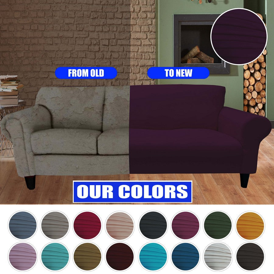 Honeycomb Fabric Sofa Cover Purple Color