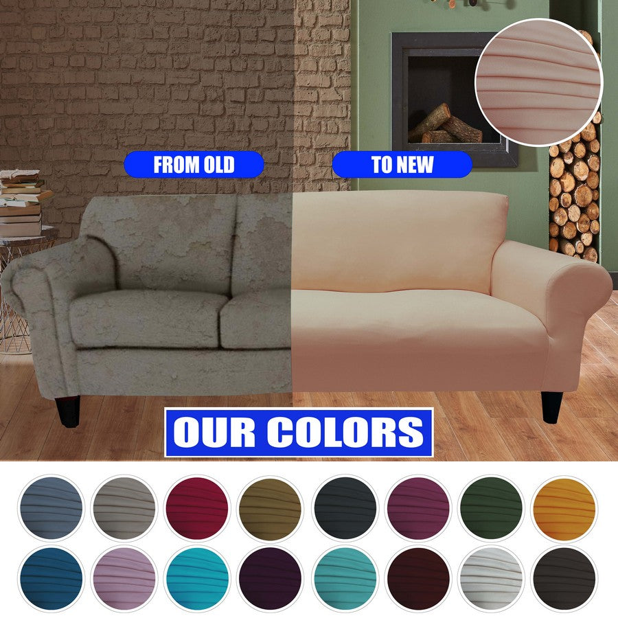 Honeycomb Fabric Sofa Cover Dusty Light Pink Color
