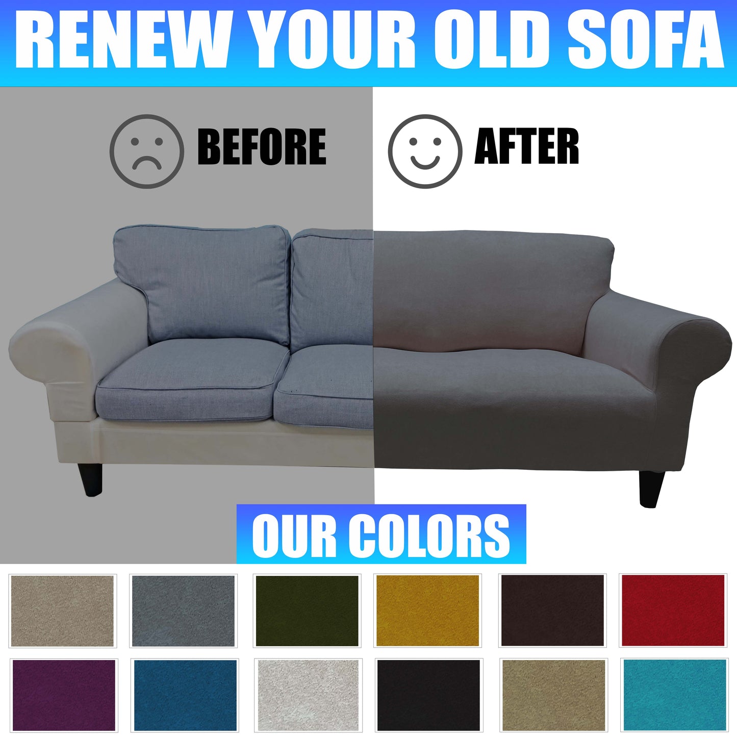 Our Velvet Fabric Sofa Cover Grey Color