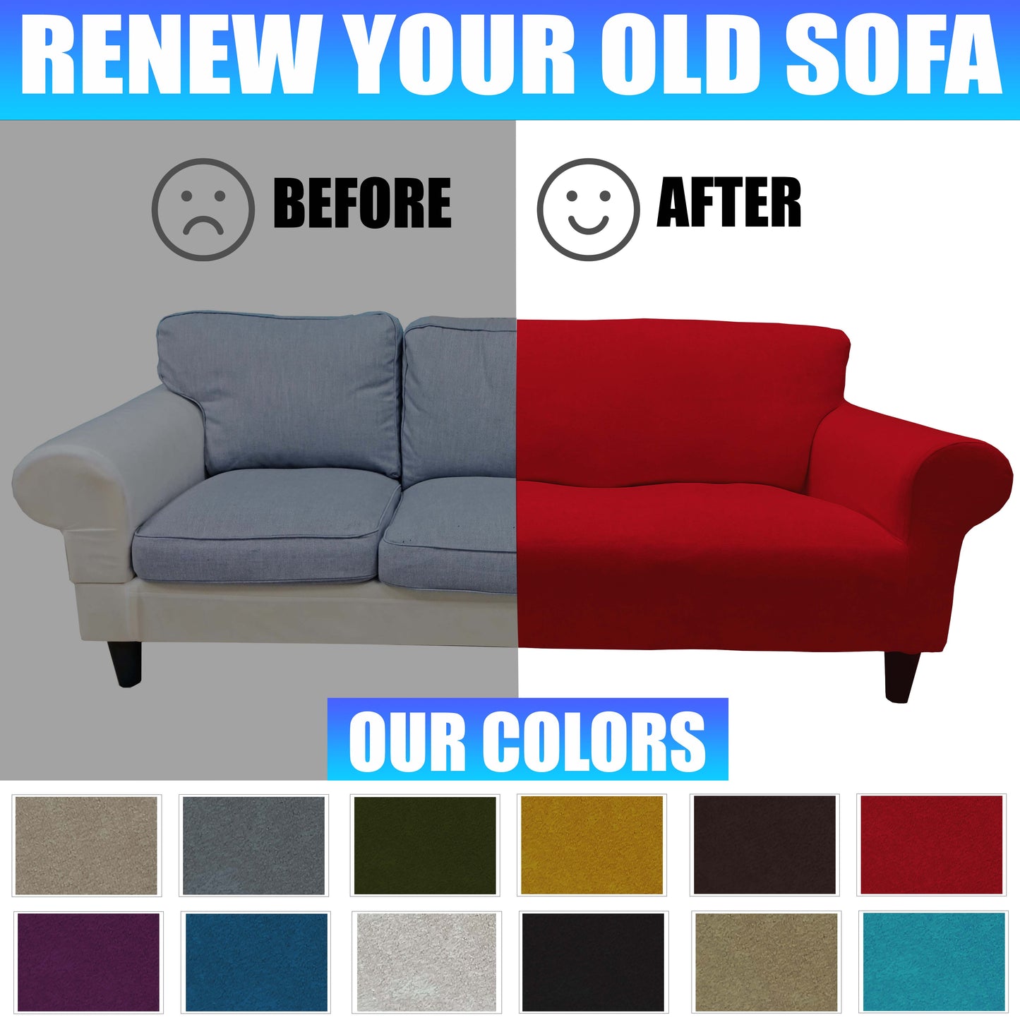 Our Velvet Fabric Sofa Cover Red Color
