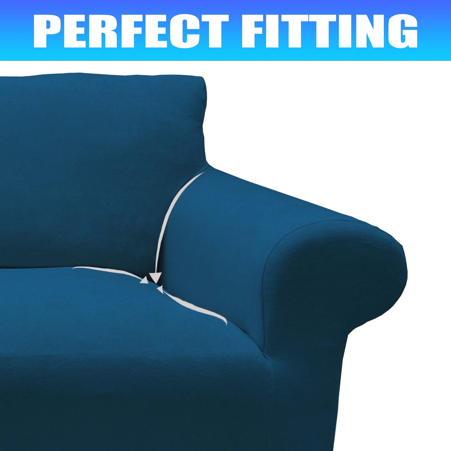 Our Velvet Fabric Sofa Cover Deep Teal Color 3+2+1+1 Set