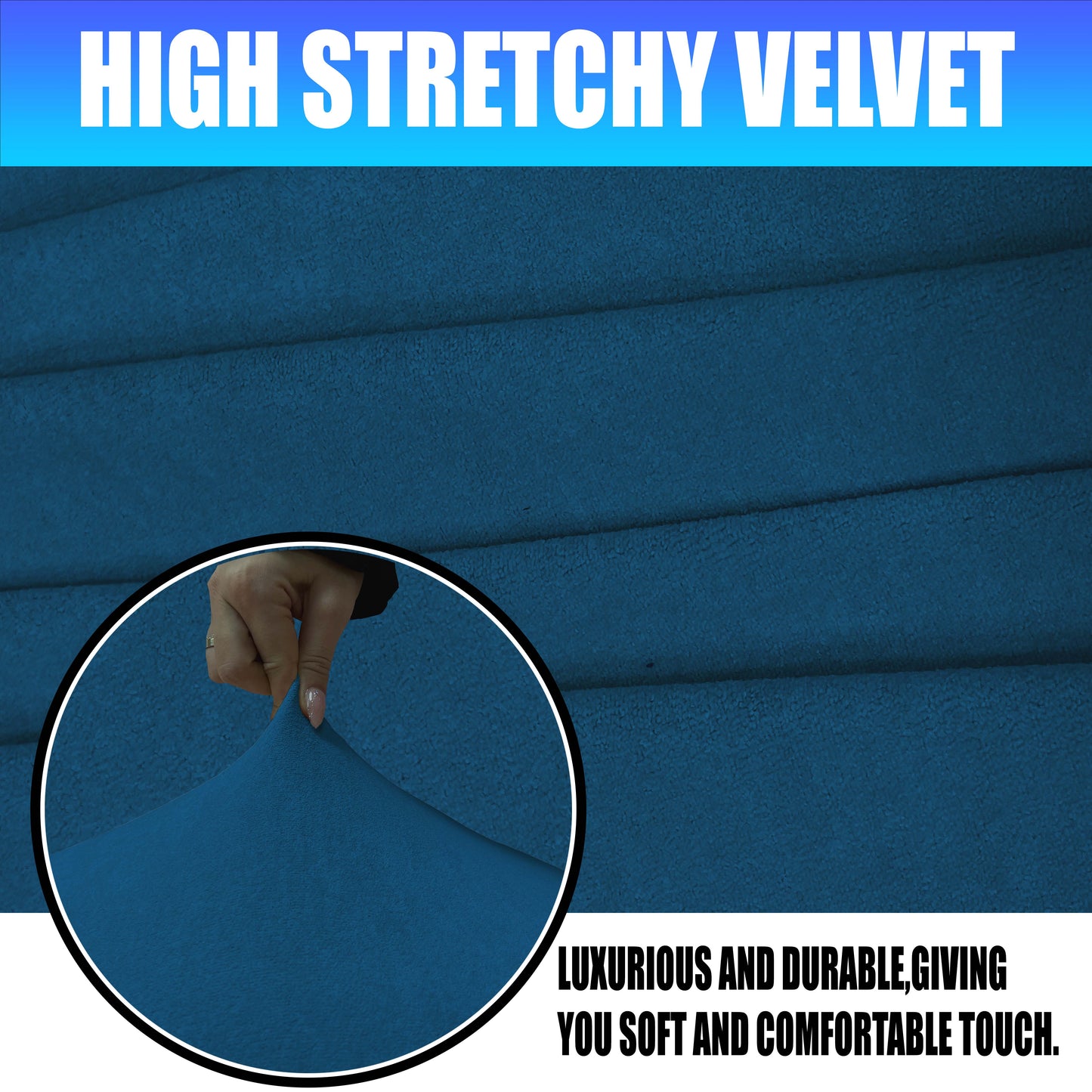 Our Velvet Fabric Sofa Cover Deep Teal Color 3+2+1+1 Set