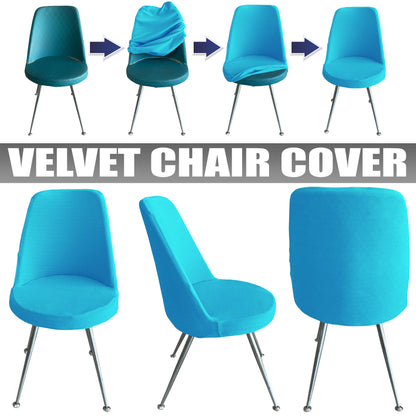 Our Velvet Fabric Dining Chair Covers Turquoise Color