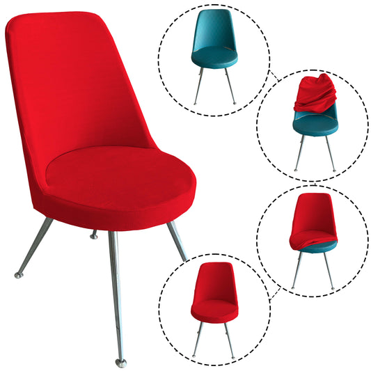 Our Velvet Fabric Dining Chair Covers Red Color