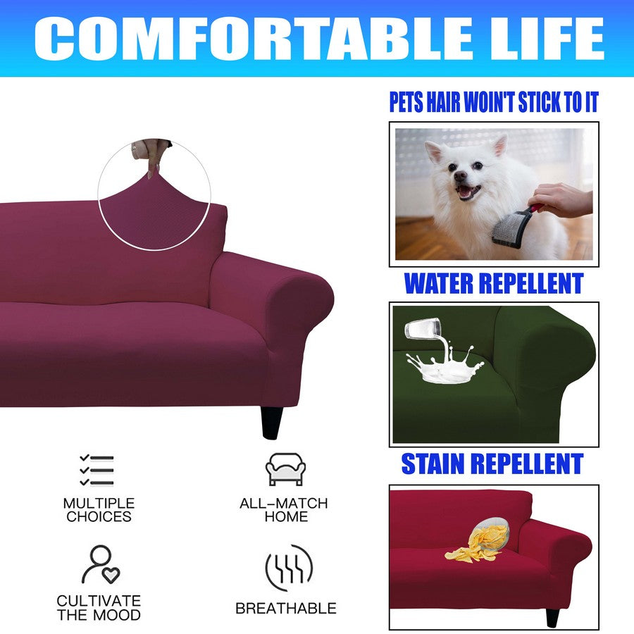 Honeycomb Fabric Sofa Cover Rose Color