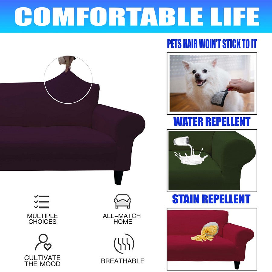 Honeycomb Fabric Sofa Cover Purple Color