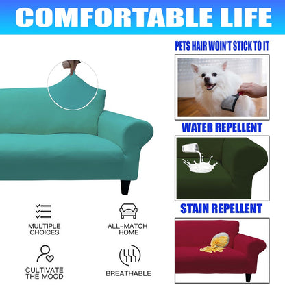 Honeycomb Fabric Sofa Cover Water Green Color
