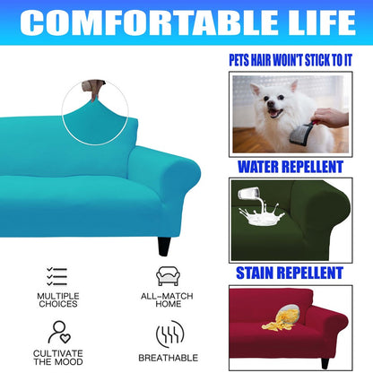 Honeycomb Fabric Sofa Cover Turquoise Color