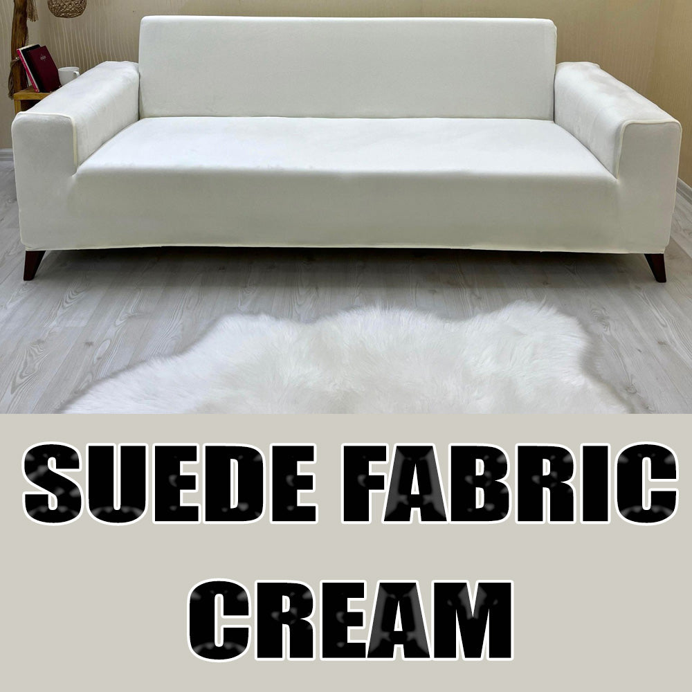 Our Suede Fabric Sofa Cover Cream Color