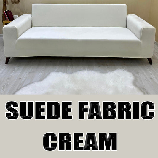 Our Suede Fabric Sofa Cover Cream Color