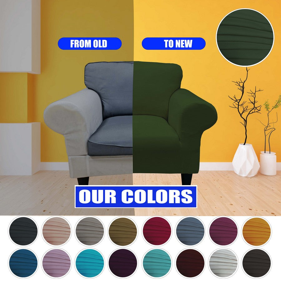 Honeycomb Fabric 1 Seater Armchair Couch Cover Khaki Color