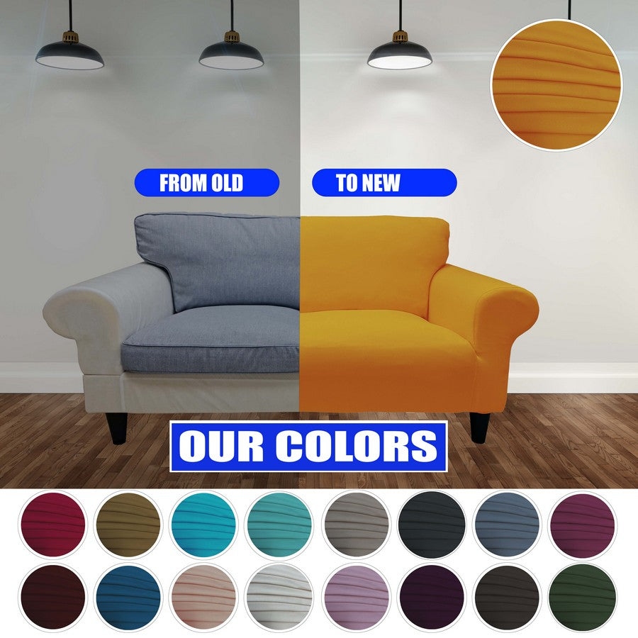 Honeycomb Fabric Loveseat Couch Cover Mustard Color