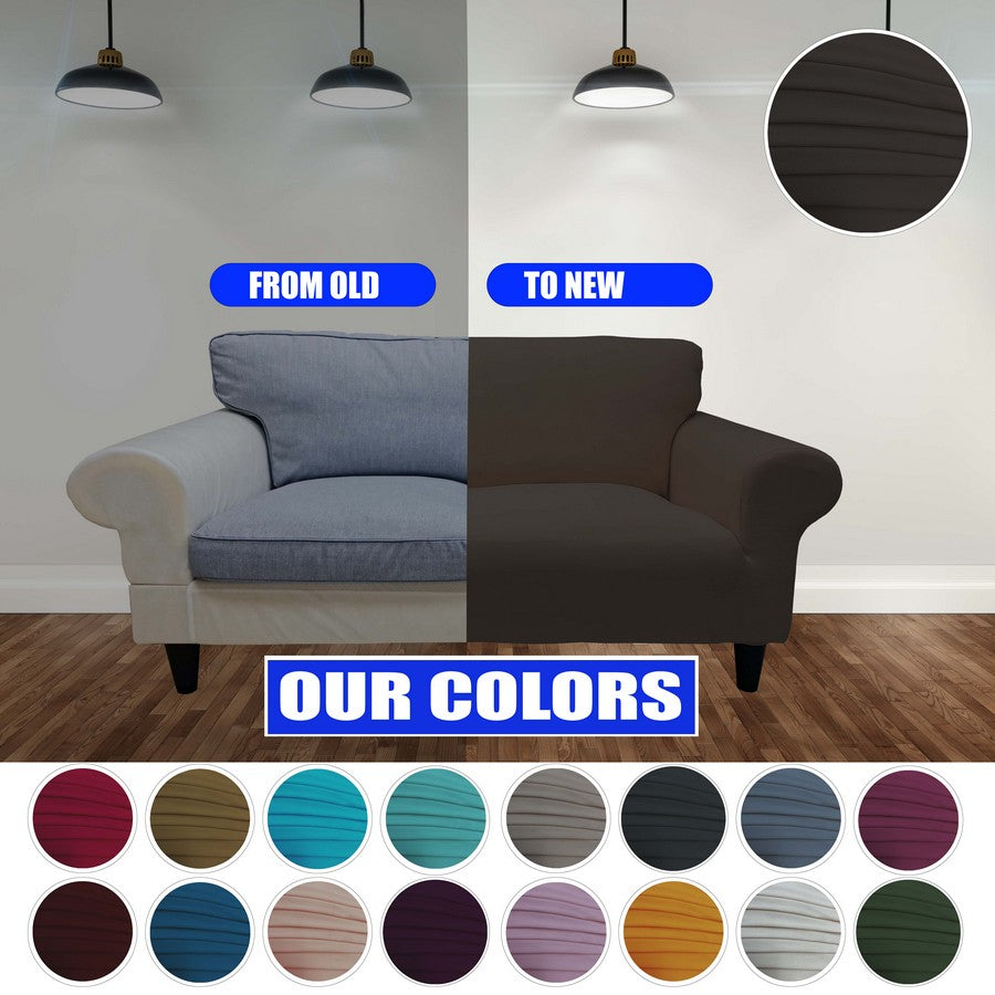 Honeycomb Fabric Loveseat Couch Cover Brown Color