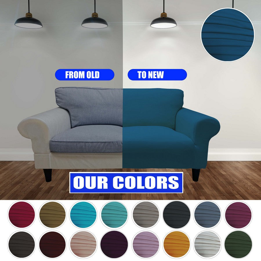 Honeycomb Fabric Loveseat Couch Cover Deep Teal Color