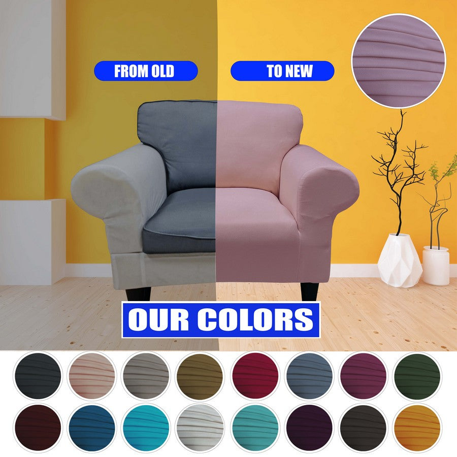 Honeycomb Fabric 1 Seater Armchair Couch Cover Dusty Pink Color