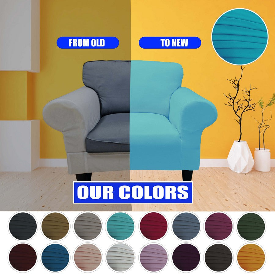 Honeycomb Fabric 1 Seater Armchair Couch Cover Turquoise Color