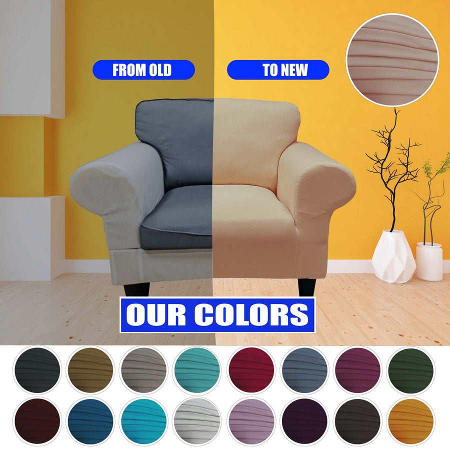 Honeycomb Fabric 1 Seater Armchair Couch Cover Dusty Light Pink Color