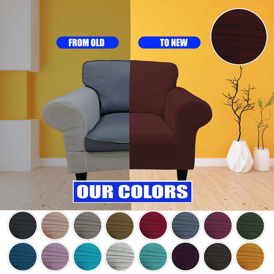 Honeycomb Fabric 1 Seater Armchair Couch Cover Plum Color