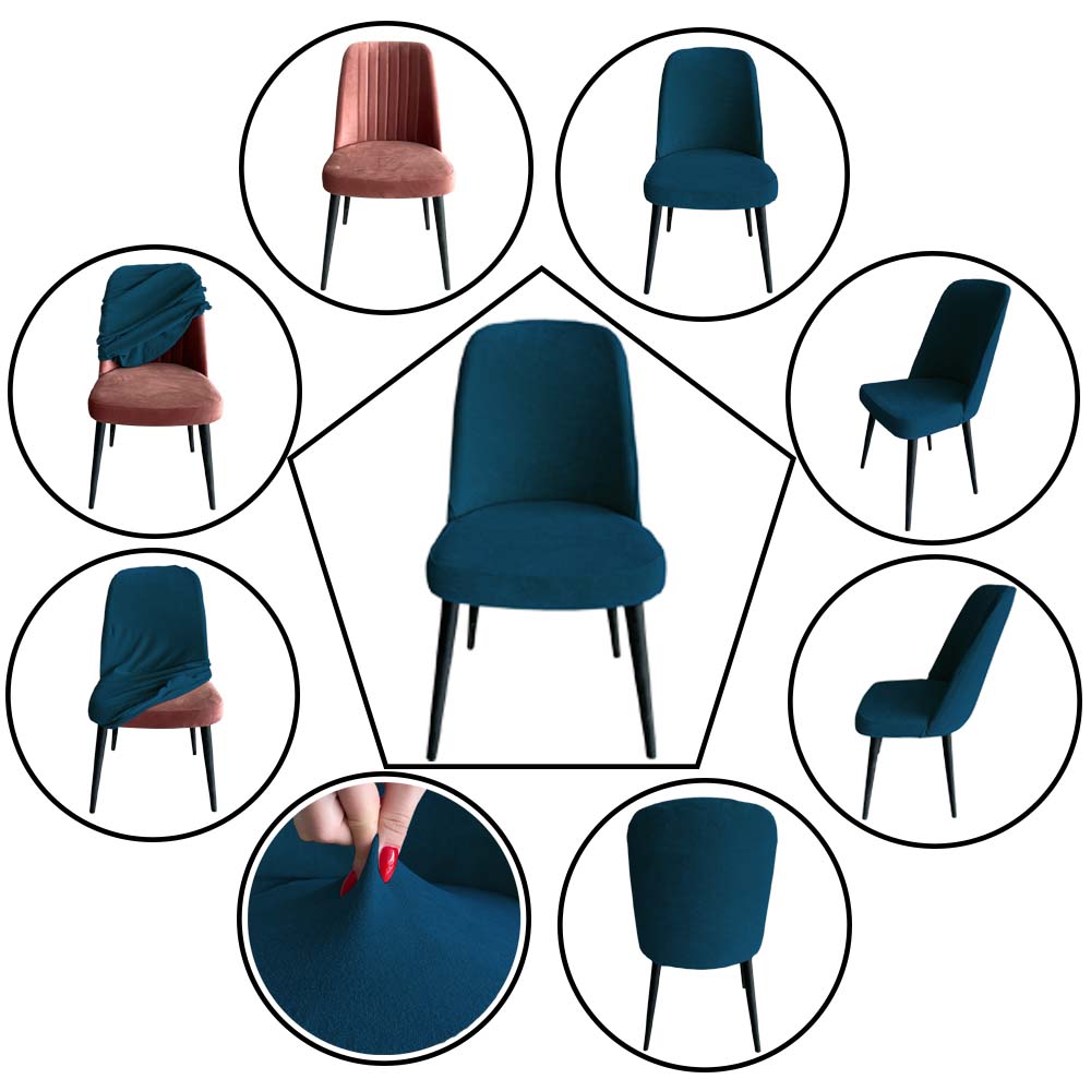 Our Velvet Fabric Living Room Chair Covers Deep Teal Color
