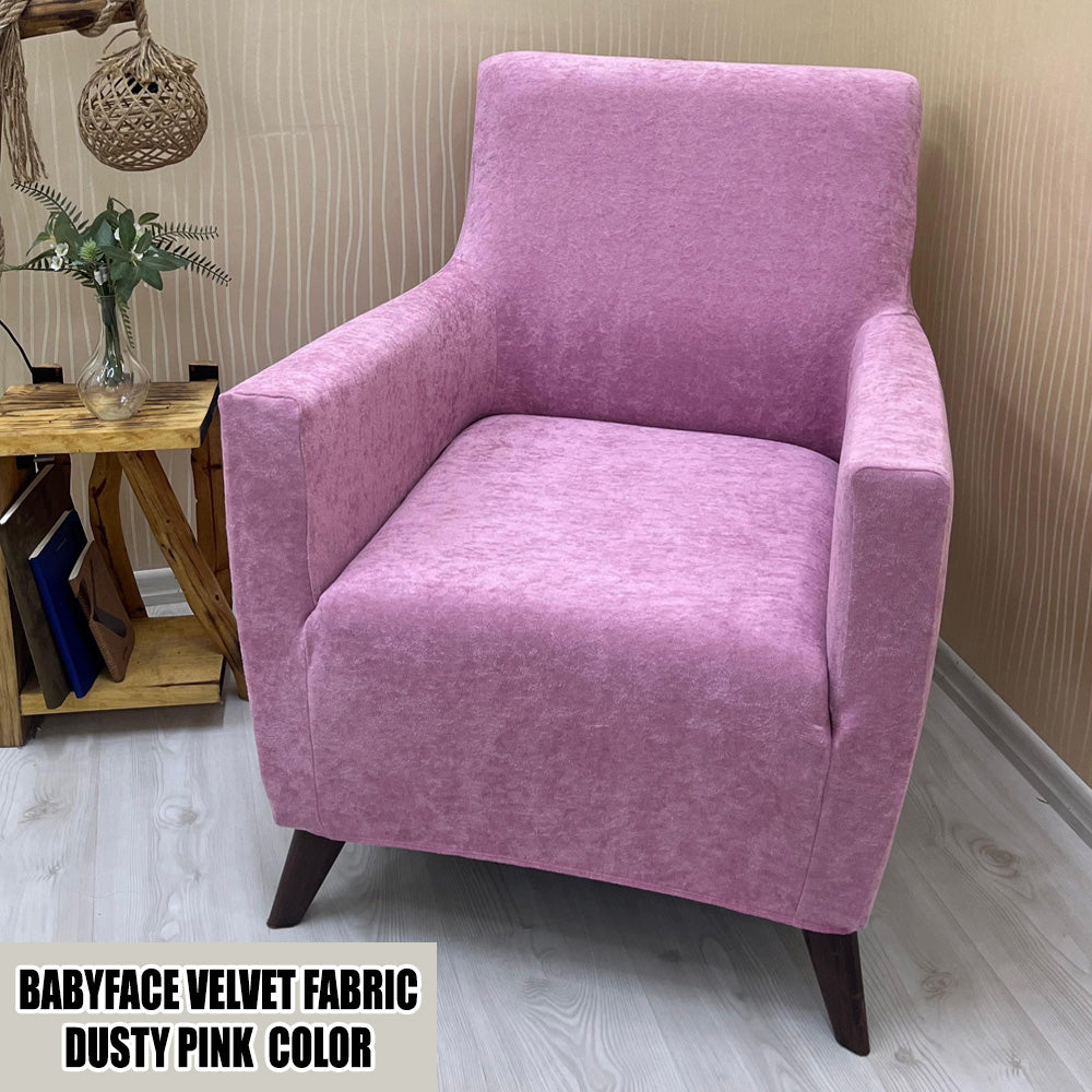 Our BabyFace Velvet Fabric Sofa Cover Dusty Pink Color 3+3+1+1