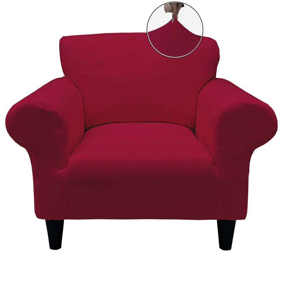 Honeycomb Fabric 1 Seater Armchair Couch Cover Fuchsia Color